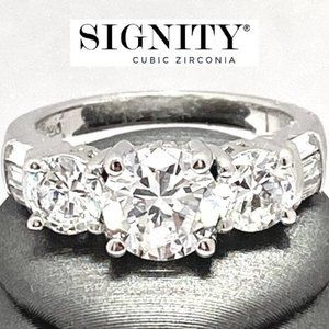 925 Sterling Silver, Signity Diamond CZ Ring
